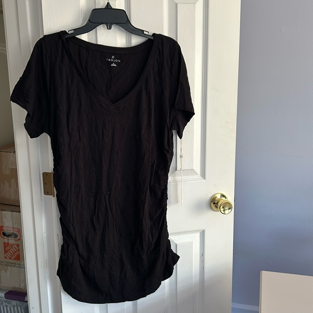 Caslon Black Blouse Semi Sheer Plus Size 3X 22/24 NWT